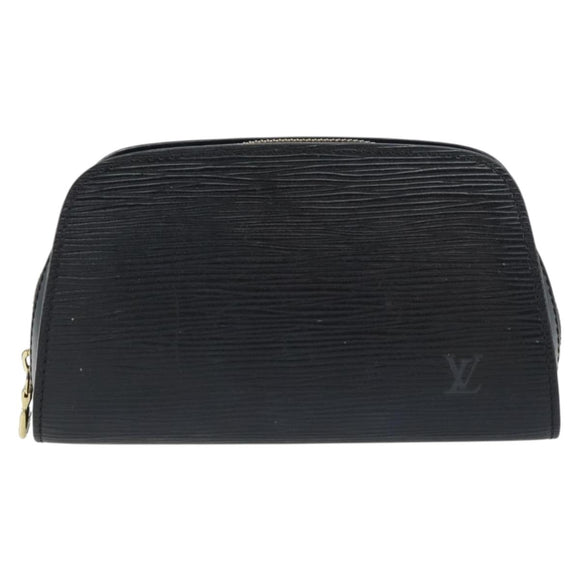 LOUIS VUITTON Epi Dauphine PM Pouch Black M48442 LV Auth BA8885
