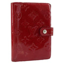 LOUIS VUITTON Monogram Vernis Agenda PM Day Planner Cover Red R21016 Auth BA8895-1