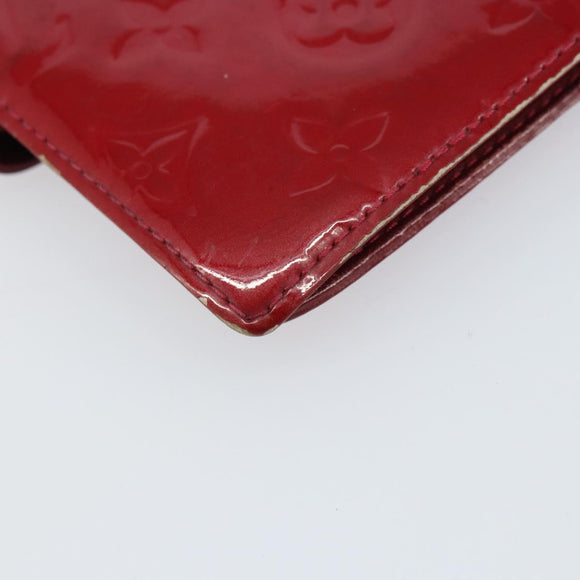 LOUIS VUITTON Monogram Vernis Agenda PM Day Planner Cover Red R21016 Auth BA8895
