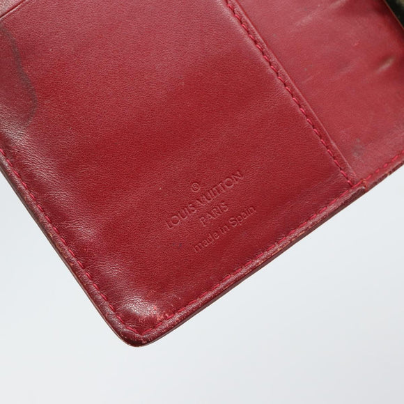 LOUIS VUITTON Monogram Vernis Agenda PM Day Planner Cover Red R21016 Auth BA8895