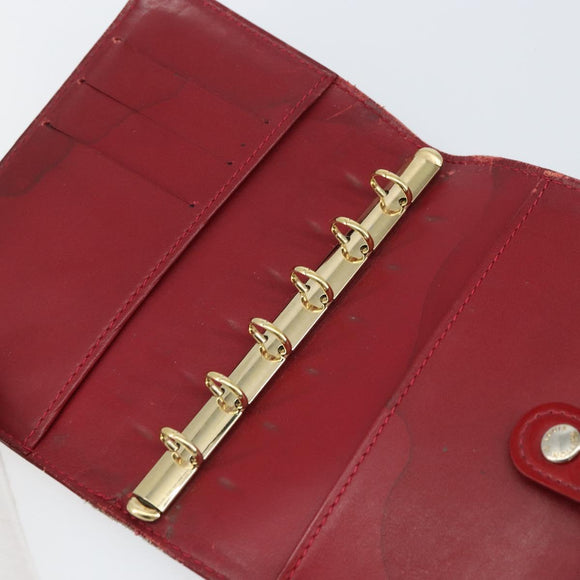 LOUIS VUITTON Monogram Vernis Agenda PM Day Planner Cover Red R21016 Auth BA8895
