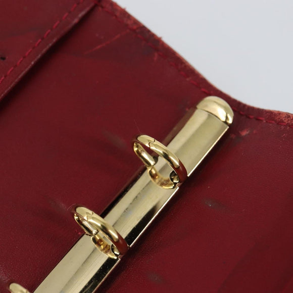 LOUIS VUITTON Monogram Vernis Agenda PM Day Planner Cover Red R21016 Auth BA8895
