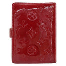 LOUIS VUITTON Monogram Vernis Agenda PM Day Planner Cover Red R21016 Auth BA8895-3