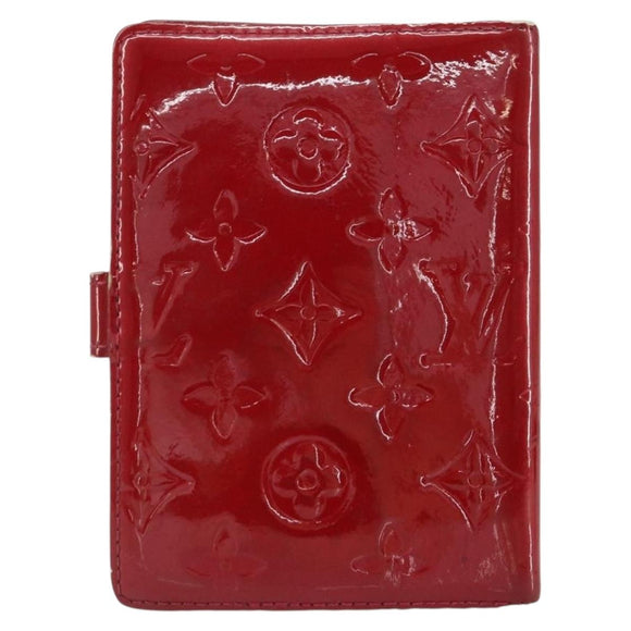 LOUIS VUITTON Monogram Vernis Agenda PM Day Planner Cover Red R21016 Auth BA8895