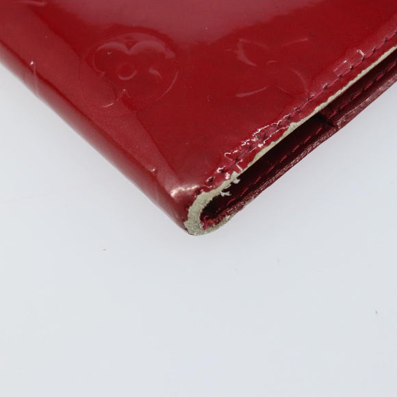 LOUIS VUITTON Monogram Vernis Agenda PM Day Planner Cover Red R21016 Auth BA8895