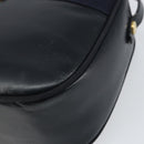 Salvatore Ferragamo Vala Shoulder Bag Leather Navy Gold Auth BA8897-14