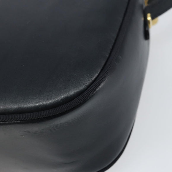 Salvatore Ferragamo Vala Shoulder Bag Leather Navy Gold Auth BA8897