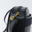 Salvatore Ferragamo Vala Shoulder Bag Leather Navy Gold Auth BA8897-10