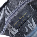 Salvatore Ferragamo Vala Shoulder Bag Leather Navy Gold Auth BA8897-12