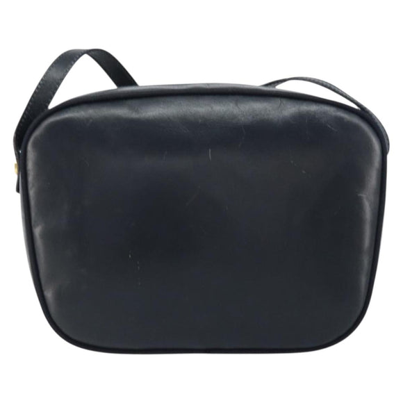 Salvatore Ferragamo Vala Shoulder Bag Leather Navy Gold Auth BA8897
