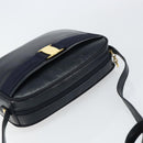 Salvatore Ferragamo Vala Shoulder Bag Leather Navy Gold Auth BA8897-6