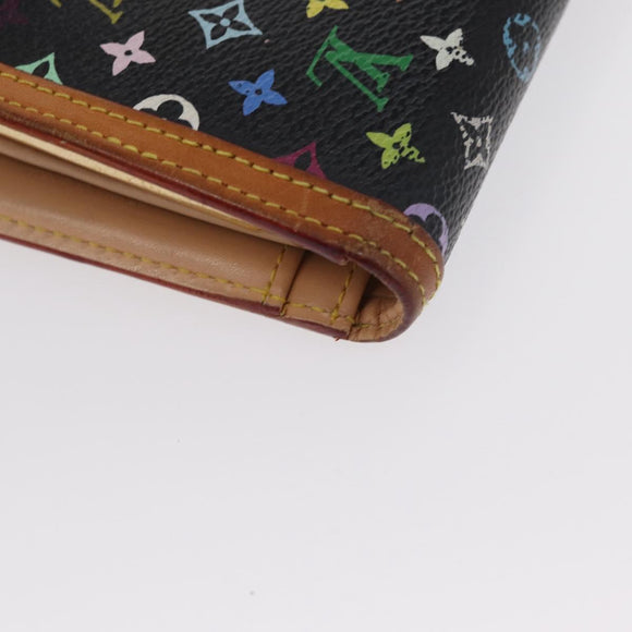 LOUIS VUITTON Multicolor Portefeuille Viennois Wallet Black M92988 Auth BA8902
