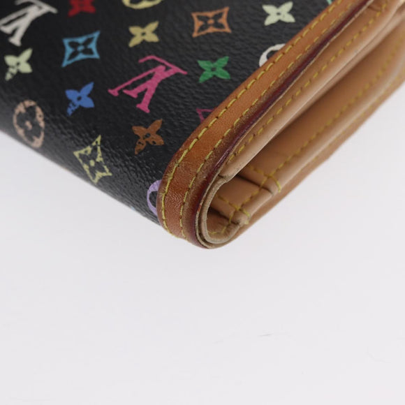 LOUIS VUITTON Multicolor Portefeuille Viennois Wallet Black M92988 Auth BA8902