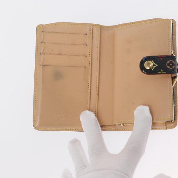LOUIS VUITTON Multicolor Portefeuille Viennois Wallet Black M92988 Auth BA8902