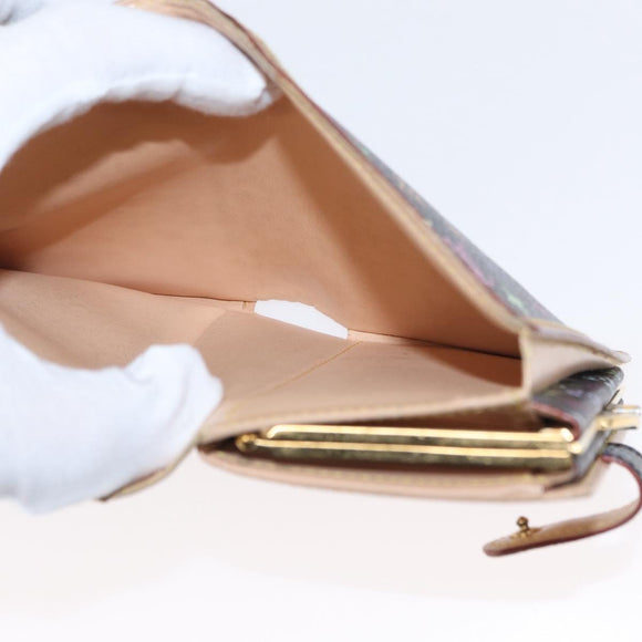 LOUIS VUITTON Multicolor Portefeuille Viennois Wallet Black M92988 Auth BA8902