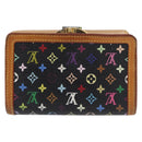 LOUIS VUITTON Multicolor Portefeuille Viennois Wallet Black M92988 Auth BA8902-2