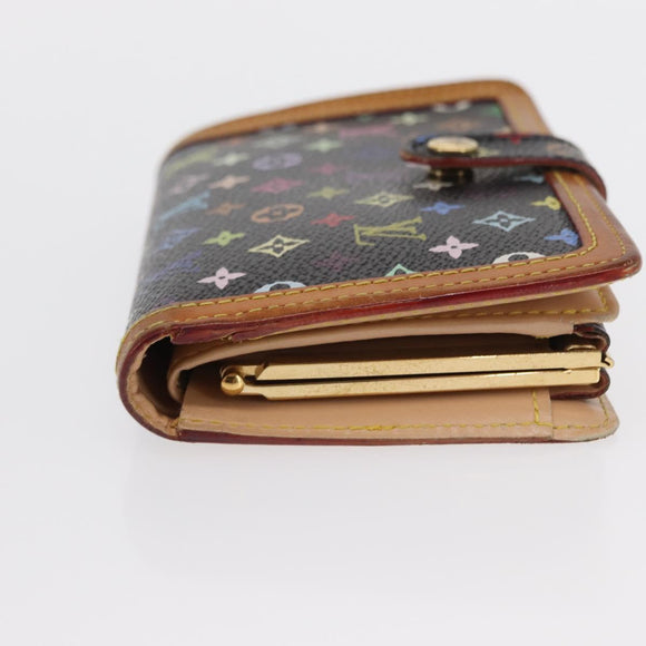 LOUIS VUITTON Multicolor Portefeuille Viennois Wallet Black M92988 Auth BA8902