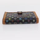 LOUIS VUITTON Multicolor Portefeuille Viennois Wallet Black M92988 Auth BA8902-6