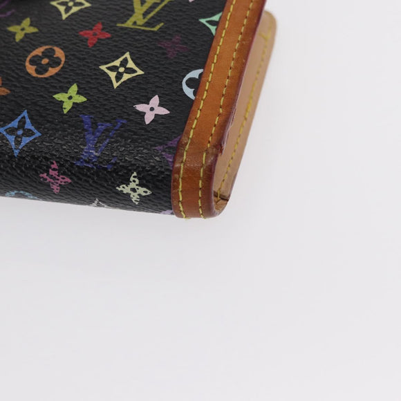 LOUIS VUITTON Multicolor Portefeuille Viennois Wallet Black M92988 Auth BA8902