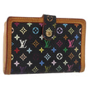 LOUIS VUITTON Multicolor Portefeuille Viennois Wallet Black M92988 Auth BA8903-1