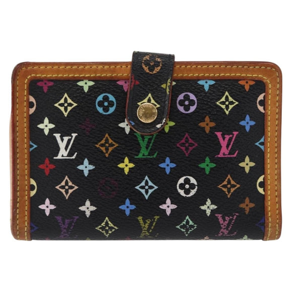 LOUIS VUITTON Multicolor Portefeuille Viennois Wallet Black M92988 Auth BA8903
