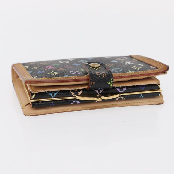 LOUIS VUITTON Multicolor Portefeuille Viennois Wallet Black M92988 Auth BA8903