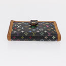 LOUIS VUITTON Multicolor Portefeuille Viennois Wallet Black M92988 Auth BA8903-6