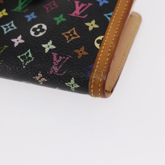 LOUIS VUITTON Multicolor Portefeuille Viennois Wallet Black M92988 Auth BA8903