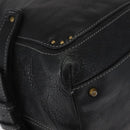 Chloe Paddington Shoulder Bag Leather Black Gold Silver Auth BA8905-9