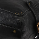 Chloe Paddington Shoulder Bag Leather Black Gold Silver Auth BA8905-16