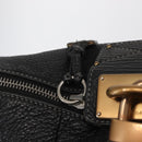 Chloe Paddington Shoulder Bag Leather Black Gold Silver Auth BA8905-19