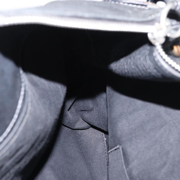 Chloe Paddington Shoulder Bag Leather Black Gold Silver Auth BA8905