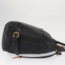 Chloe Paddington Shoulder Bag Leather Black Gold Silver Auth BA8905-3