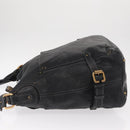 Chloe Paddington Shoulder Bag Leather Black Gold Silver Auth BA8905-4