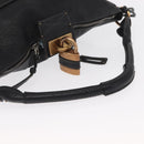 Chloe Paddington Shoulder Bag Leather Black Gold Silver Auth BA8905-7