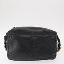 Chloe Paddington Shoulder Bag Leather Black Gold Silver Auth BA8905-5