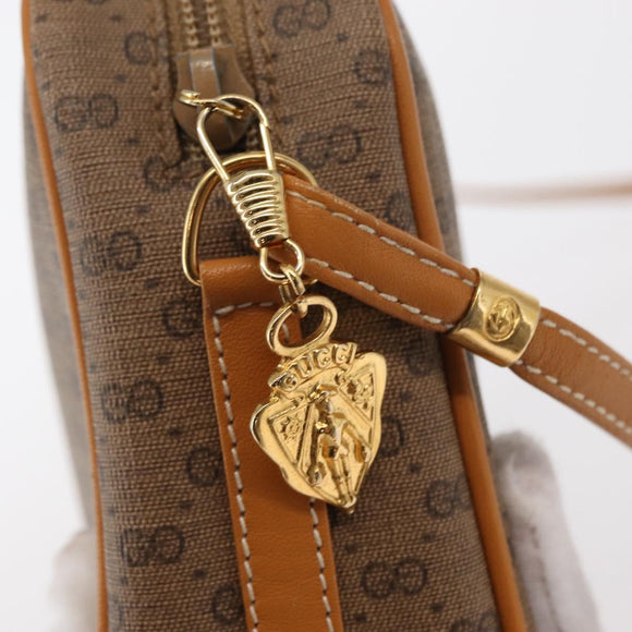 GUCCI Micro GG Supreme Shoulder Bag PVC Beige Gold 007 1112 63 Auth BA8906