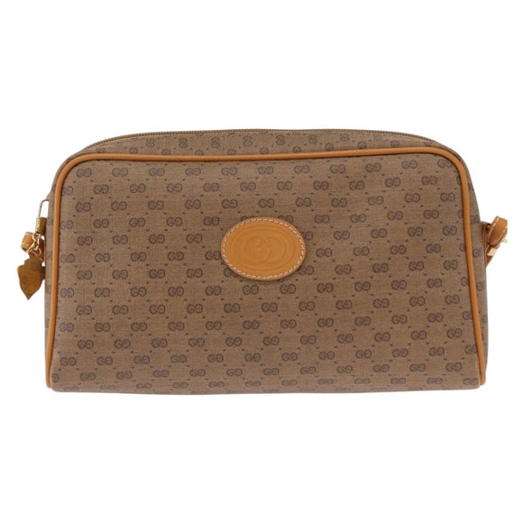 GUCCI Micro GG Supreme Shoulder Bag PVC Beige Gold 007 1112 63 Auth BA8906