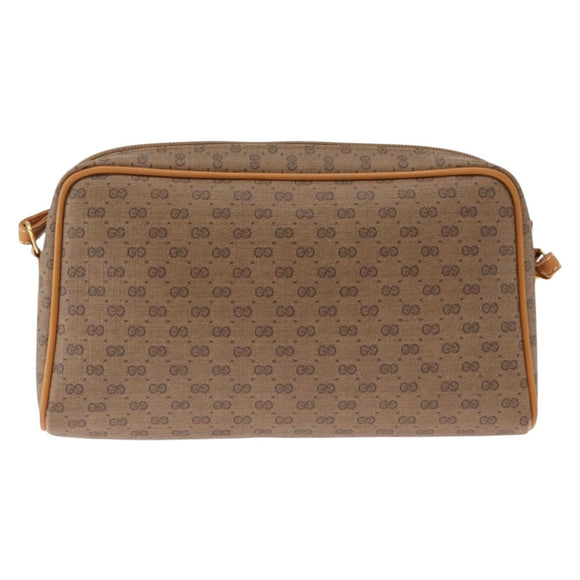 GUCCI Micro GG Supreme Shoulder Bag PVC Beige Gold 007 1112 63 Auth BA8906