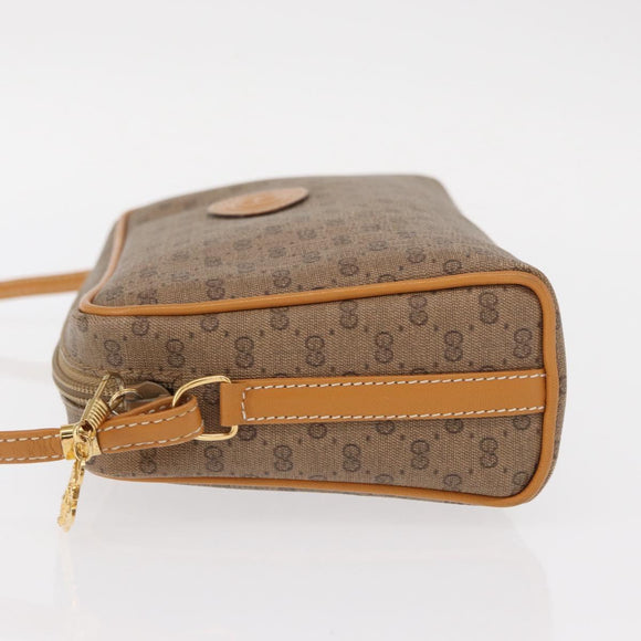 GUCCI Micro GG Supreme Shoulder Bag PVC Beige Gold 007 1112 63 Auth BA8906