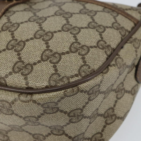 GUCCI GG Supreme Web Sherry Line Bag PVC Beige Gold 89 02 032 Auth BA8907