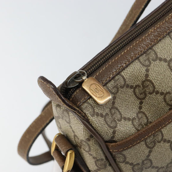 GUCCI GG Supreme Web Sherry Line Bag PVC Beige Gold 89 02 032 Auth BA8907