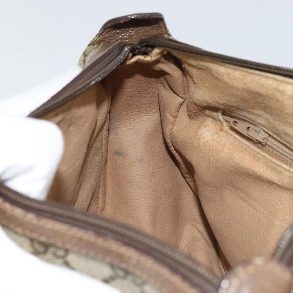 GUCCI GG Supreme Web Sherry Line Bag PVC Beige Gold 89 02 032 Auth BA8907