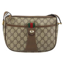 GUCCI GG Supreme Web Sherry Line Bag PVC Beige Gold 89 02 032 Auth BA8907-2
