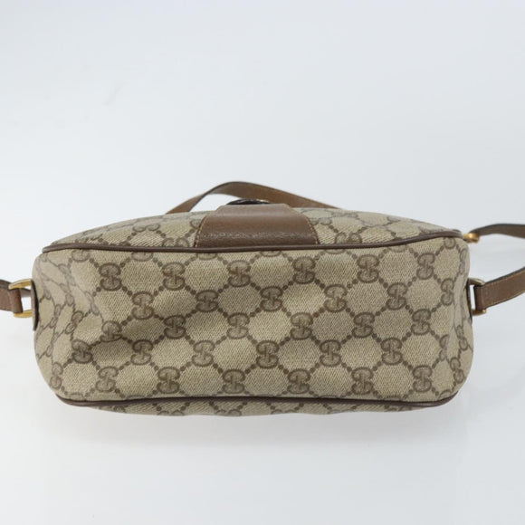 GUCCI GG Supreme Web Sherry Line Bag PVC Beige Gold 89 02 032 Auth BA8907