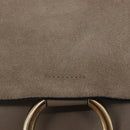 Chloe Fay Shoulder Bag Suede Leather Beige Gold Auth BA8909-18