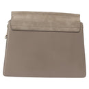 Chloe Fay Shoulder Bag Suede Leather Beige Gold Auth BA8909-2