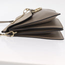 Chloe Fay Shoulder Bag Suede Leather Beige Gold Auth BA8909-4