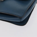 Chloe Fay Shoulder Bag Suede Leather Blue Gold Auth BA8910-14