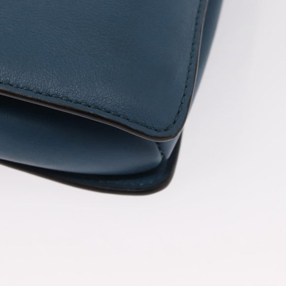 Chloe Fay Shoulder Bag Suede Leather Blue Gold Auth BA8910